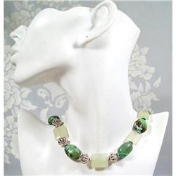 Chalcedony Turquoise Gemstone  Necklace by Vera#1494014