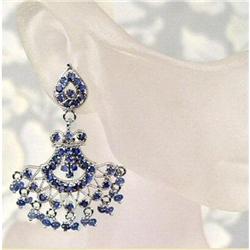 Phenomenal Indian Sapphire Sterling Earrings #1494039