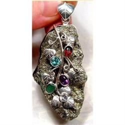 DESIGNERS Pyrite Gemstone Sterling Pendant #1494043