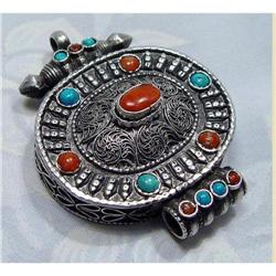 Intricate Filigree Gau Sterling Pendant~NEPAL  #1494067