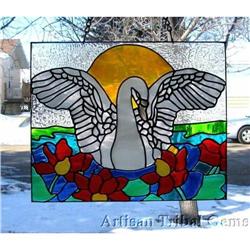 Stained Glass Painting Regal WHITE SWAN  #1494102