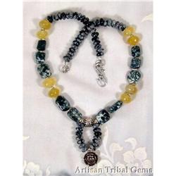 Obsidian Chalcedony Gemstone Necklace~105 grams#1494104
