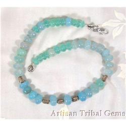 Sky BLUE Chalcedony Gemstone Necklace 115 Grams#1494105