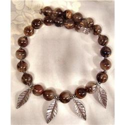 Massive 16mm GOLDEN QUARTZ Silver Necklace~135#1494124