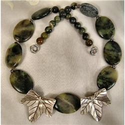 BOLD Chrysphrase Hilltribe Silver Necklace~95#1494127