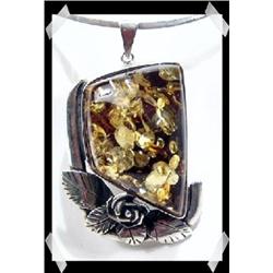 HUGE 47 GRAMS  Finest Baltic Amber Sterling#1494131