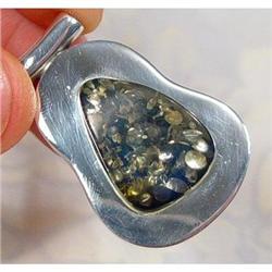 Polish Green Blue Baltic Amber Pendant #1494146