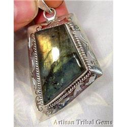 Superb~Natural Labradorite Silver Pendant ~26 #1494156