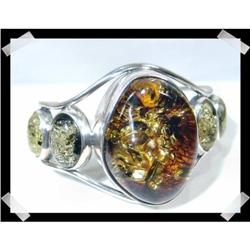 A WOW 5 Stone 925 Baltic Amber Bracelet~47gms #1494166