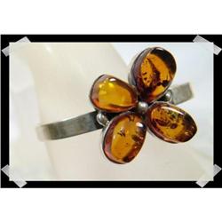 Lavish LUCKY LEAF CLOVER Baltic amber Silver #1494186