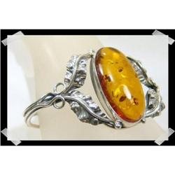 Remarkable LEMON Baltic Amber Sterling Cuff #1494188