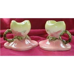 HULL WoodLAND Candle Holders Gloss -W30-VINTAGE#1494280