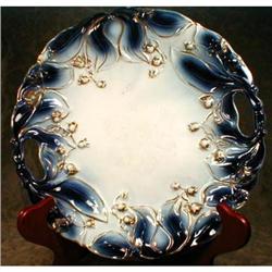 Flow BLUE Lily of the VALLEY Plate - ANTIQUE - #1494282