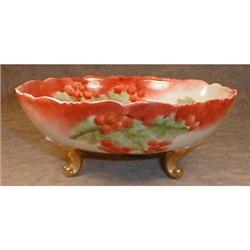 LIMOGES Footed COMPOTE Hand Painted -T&V #1494291