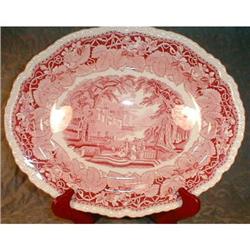 MASONS Vista PLATTER -Pink TRANSFERware 15 inch#1494301
