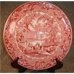 MASONS Vista CAKE Plate - PINK Transferware - #1494310
