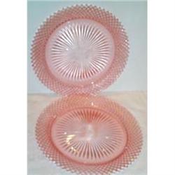 Two Pink Miss America Depression Dinner Plates #1494417