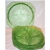 Image 1 : Four Green Adam Depression Glass Grill Plates #1494427