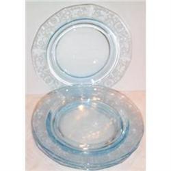 Four  Blue Versailles Elegant Salad Plates #1494455