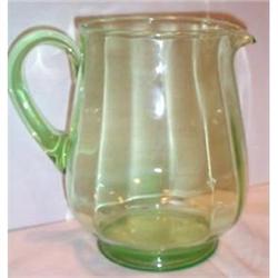 Green Depression Glass  Optic Pitcher #1494496