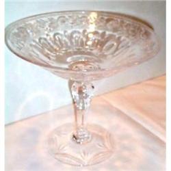 Stewart Floral Cut Glass Footed English Compote#1494498