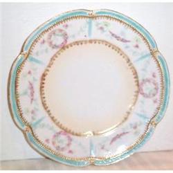 RS Prussia Rose and Blue Trimmed Plate #1494508