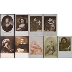 Nine Antique Postcards of Rembrandt Paintings #1494758