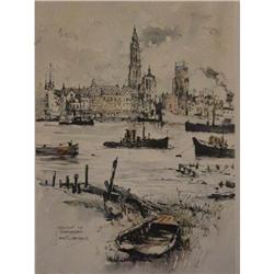 View of Antwerp Harbor by Jan Korthals #1494810