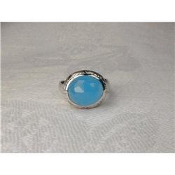Estate 14K WG White Gold Peruvian Opal Ring #1494974
