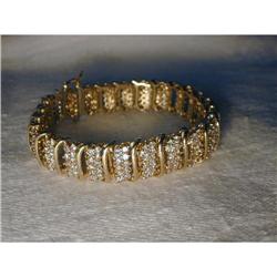 Estate 14K YG Gold 6 CT Carat Diamond Bracelet #1494980