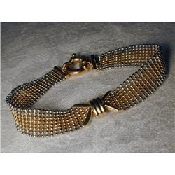 14K Gold YG Popcorn Toggle Lock Mesh Bracelet #1494987