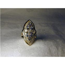 Estate 14K Yellow Gold Diamond Tanzanite Ring #1494991