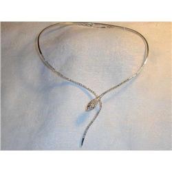 Stunning 14K WG Gold Diamond Snake Necklace #1495008