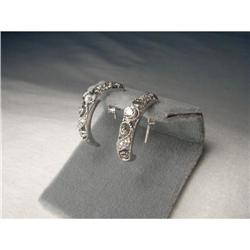 Estate 14K WG Gold Filigree Diamond Earrings #1495013