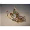 Image 1 : Rare 14K Butterfly Diamond Emerald Ruby Brooch #1495038