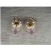 Image 1 : 14K YG Amethyst Seed Pearl Dangle Earrings #1495040