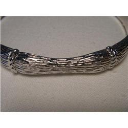 Estate 14K WG Gold Bamboo Bangle Cuff Bracelet #1495048