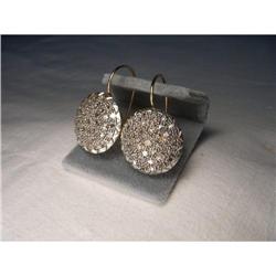 Antique 18K Pink Gold Rose Cut Diamond Earrings#1495054