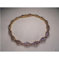 Estate 14K YG Gold Tanzanite Tennis Bracelet #1495065