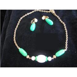 Green and White Avon Demi Parure Set of 2 #1495079