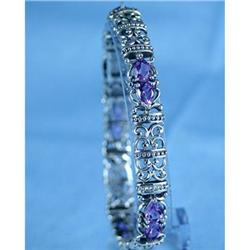 Amethyst Sterling Silver Bracelet Antique Style#1495384