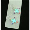 Image 1 : Sterling Silver Turquoise Cross Earrings drop #1495390