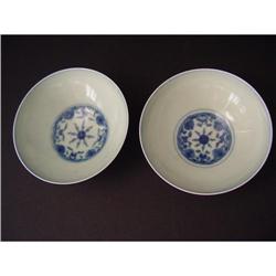 pair Chinese Blue & White porcelain Bowl #1495483