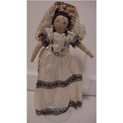 Doll cloth Painted Face Material Hair 1940s #1495594