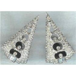 Art Deco Dress Clips Clear Crystal Rhodium #1495641