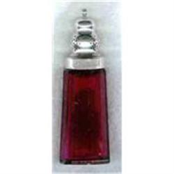 Cranberry and Sterling Sugar Shaker. #1495662
