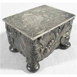 Stamp Box Victorian Silver Plate c1880 #1495663