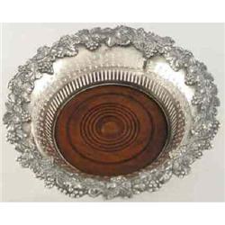 Wine Coaster Grapes c1880  Walnut base #1495679