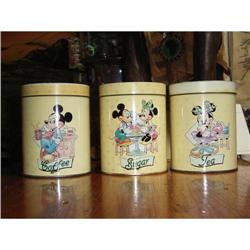 Vintage Disney Coffee, Tea & Sugar Tins #1495717