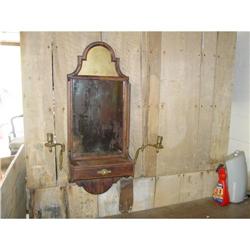 EUROPEAN MIRROR W/ ATTACHED CANDLE HOLDERS #1495857